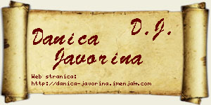 Danica Javorina vizit kartica